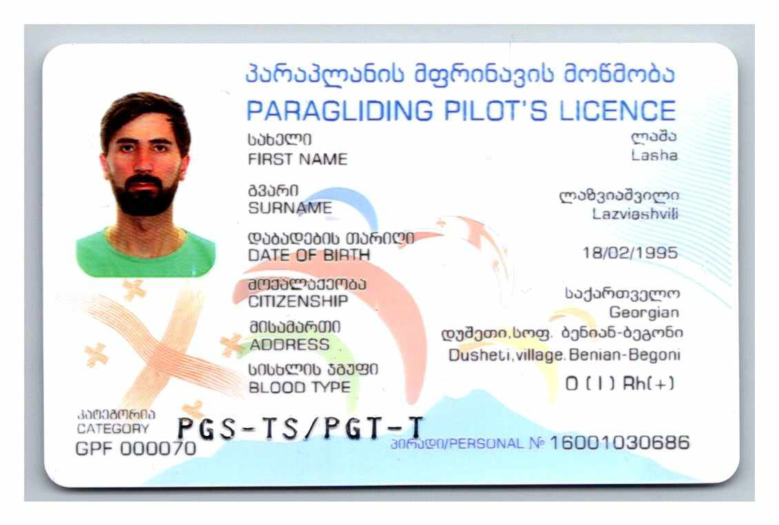 Gudauri Paragliding Certified instructor certification Lasha Lazviashvili